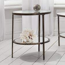Glass Side Table In Bronze Or Champagne