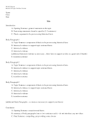 Elementary Research Paper Outline Template Outline Format