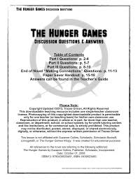 the hunger games discussion questions answers 