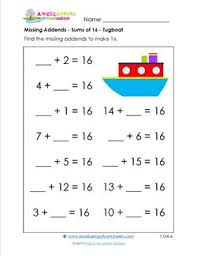 This might be confusing at first, but it helps children to grow their mathematical thinking and the way numbers are. Missing Addend Worksheets For First Grade Sums Of 16