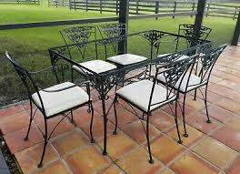 Take that into account along with your own needs and requirements before you choose any outdoor furniture in wood. Set Of 7 Vintage Russell Woodard Chantilly Rose Wrought Iron Patio Table Chairs Ebay