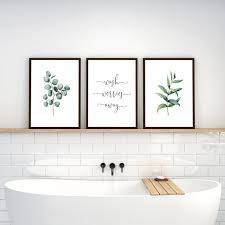 Set Of 3 Printable Wall Art Bathroom