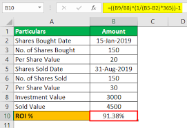 calculating investment return in excel
