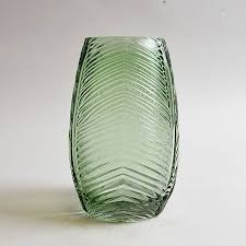 Green Leaf Glass Vase Small