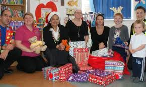 police officers and staff donate gifts