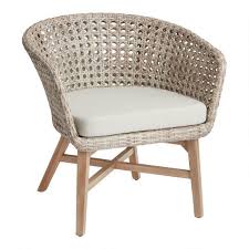 Kandis Curved Wicker Acacia Outdoor Chair