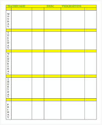 Weekly Lesson Plan Template Word Cycling Studio