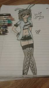 Woman wears black crop top anime character illustration. Drawing Hoodie Crop Top Anime Girl Drawings