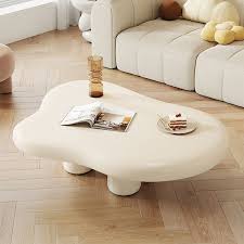 Matte Wood Abstract Coffee Table