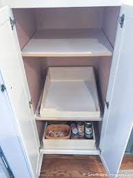 installing sliding shelves in a pantry