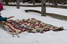 how to clean rugs in the snow