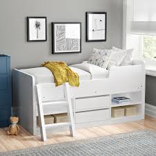 5 ways mid sleeper beds can help you save space in your child's room. Isabelle Max Byron Single 3 Mid Sleeper Bed With Shelves Reviews Wayfair Co Uk