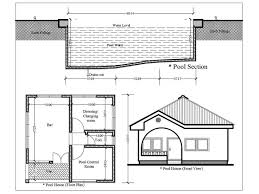 Pool House Elevation And Floor Plan Dwg