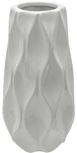 white ceramic flower vase dimpled tear