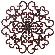 38 large brown scroll wall medallion
