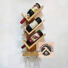 Wooden Wine Rack Wall Mounted 2 To 5