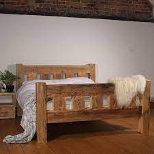rustic wooden bed reclaimed wood beds
