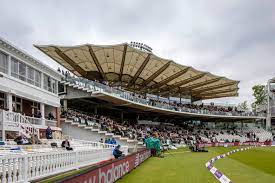 cricket stand with fan shaped roof