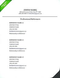 Job Search Reference List Format Resume References Template Examples