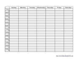 Free Printable Weekly Planner Template 2017 One Week Calendar Excel