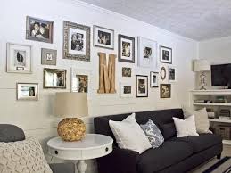 photo wall with mismatched frames