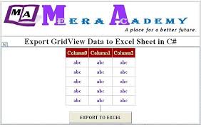 export gridview data to excel sheet in