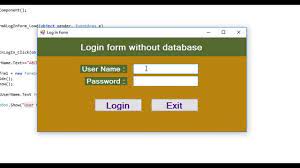 login form design without database in c