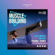 free psd fitness trainer square flyer