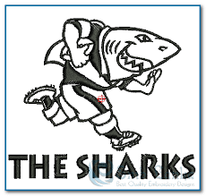 natal sharks rugby logo embroidery