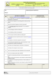 Hsef0921 3 Chemical Transport Checklist