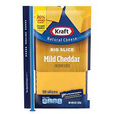 kraft mild cheddar cheese big slices
