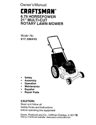 Lawn mowers don't start for a variety of reasons, from no spark to no gas you need all three for a lawn mower engine to run smoothly. Craftsman 917 388410 User Manual 24 Pages