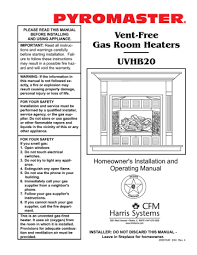 Pyromaster Uvhb20 Specifications Manualzz