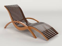 Lounge Chair Outdoor Wood Patio Deck 3d