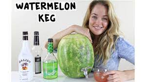 Pour into a cocktail shaker filled with ice and add the rum, liqueur and lime juice. How To Make A Watermelon Keg Tipsy Bartender Youtube