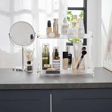 bwe bathroom counter organizer 2 tier acrylic vanity countertop perfume cabinet makeup e rack storage modern holder matt transpa