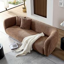 Camel Fabric Plush Sofa