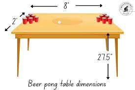 dimensions of a beer pong table