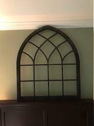 Wood Frame Faux Window Arched Stained