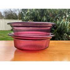 Visions Ribbed Cranberry Tint Cookware