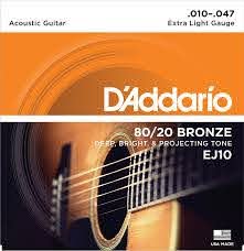 D Addario Ej10 Bronze Acoustic Guitar Strings Extra Light 10 47 Keymusic