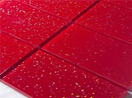 red glass glitter metro tile 7 5x15cm
