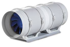 inline mixed flow fan for round ducts