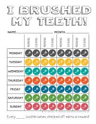 Printable Tooth Brushing Reward Chart Happiness Is Homemade