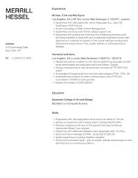 junior web developer resume sles