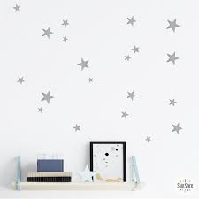 50 Silver Stars Wall Decals
