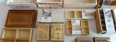 100均で販売している木製収納ケース・ウッドボックスの商品一覧。ダイソーとセリアで販売