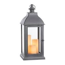 glass lamp with 3 x flameless candles