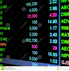 Display Of Stock Market Quotes Stock Photo Image Of
