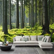 tree wallpaper living room